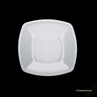 Piatto quadrato linea "Square" in plastica PP bianco