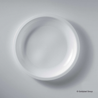 Piatto serie "Round" bianchi in plastica pp
