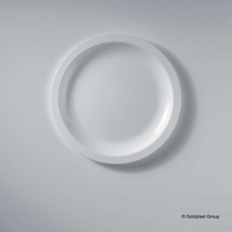Piatto serie "Round" bianchi in plastica pp