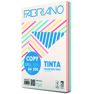 Risma di carta copytinta mixtenui da 200 gr/mq, formato A4, confezione da 100 pezzi