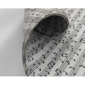 Carta regalo avorio, fantasia note musicali, fogli da 70x100 cm, confezione da 25 fogli