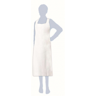Grembiule defender bianco in plastica LDPE 70x122cm, confezione da 100 pezzi