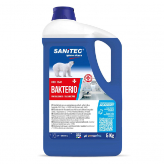 Detergente disinfettante "Bakterio" per pavimenti e superfici con attività battericida e fungicida