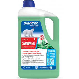 Detergente disinfettante "Sanimed" per pavimenti e superfici con attività battericida e fungicida, tanica da 5 litri