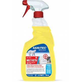 Disinfettante alcoolico multisuperficie "Multi activ" sgrassante con antibatterico profumazione limone, flacone trigger 750ml