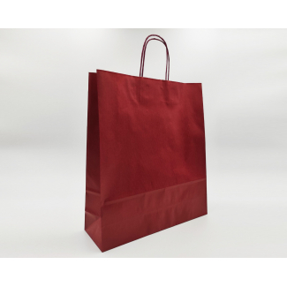 Shopper bordeaux sealing millerighe con maniglia ritorta