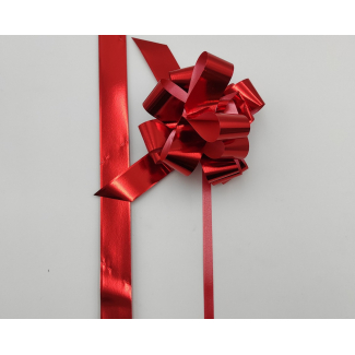 Coccarda laccio lux metallizzato, colore rosso