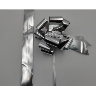 Coccarda laccio lux metallizzato, colore argento