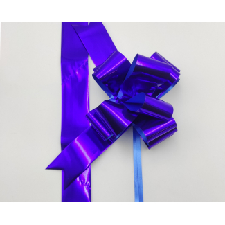 Coccarda laccio lux metallizzato, colore blu, confezione da 30 pezzi