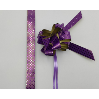 Coccarda laccio queen pois lilla metallizzato
