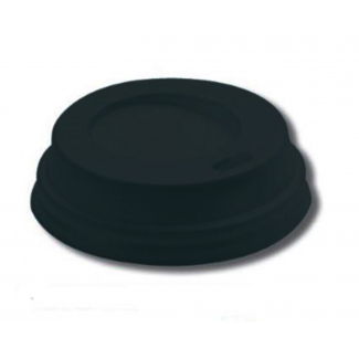 Coperchio in plastica nera con beccuccio per bicchieri in cartoncino con capienza 9oz confezione da 100 pezzi