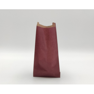 Sacchetto regalo in carta, colore rosso, formato 8x15+3.5 cm, confezione da 100 pezzi