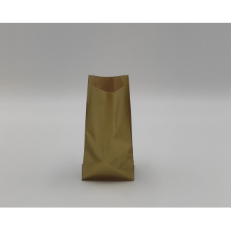 Sacchetto regalo in carta, colore oro, formato 8x15+3.5 cm, confezione da 100 pezzi