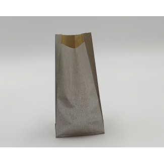 Sacchetto regalo in carta, colore argento, formato 7x13 cm, confezione da 100 pezzi