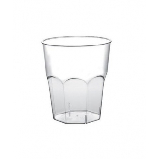 Bicchiere in plastica (PS) trasparente base ottagonale, linea "Cocktail"