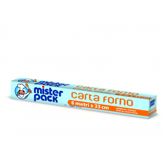 Carta forno con astuccio e seghetto, h.300 mm, rotolo da 6 metri