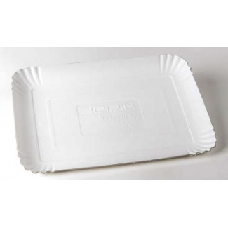 Vassoio cartone bianco rettangolare, modello "Milano", confezione da 1 kg