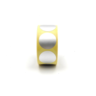 Etichette adesive tonde argento, diametro 25 mm, rotolo da 300 pezzi