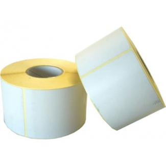 Etichette in carta adesiva bianca misura 47x81 mm, foro 40, in rotolo da 750 etichette