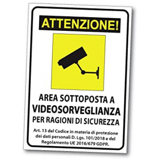 Cartello "Videosorveglianza", in PVC rigido, 20x30cm