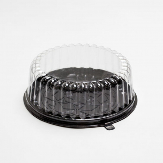 Vassoio nero PET diametro 12cm confezione da 35 pezzi