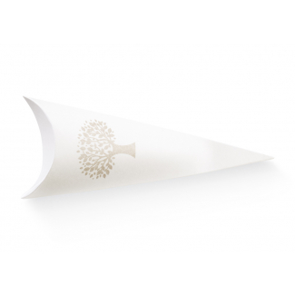 Cono porta confetti "albero della vita" in cartoncino, 75x190mm, confezione da 10 pezzi
