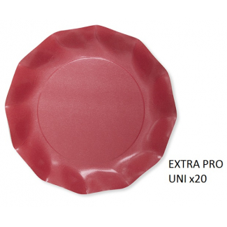 Piatto rosso corallo in cartoncino compostabile, confezione da 20 pezzi