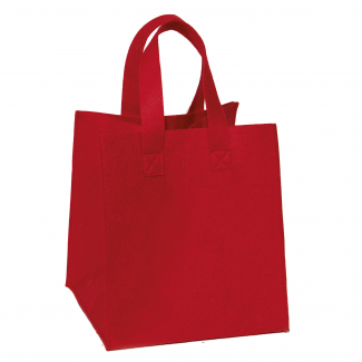 Shopper in panno-feltro "Cloe" fondo base quadrata 25x25 cm, altezza 30 cm, confezione da 3 pezzi