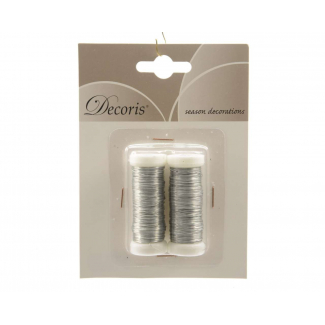 Filo metallico argento, diametro 0.03 mm, lunghezza 30 metri, confezione da 2 rocchetti