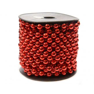 Filo di perline rosse, diametro 8 mm, lunghezza 10 metri