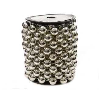 Filo di perline argento, diametro 14 mm, lunghezza 5 metri