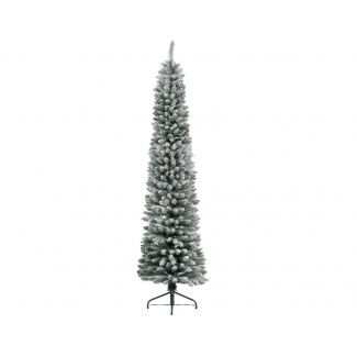 Pino "Pencil" verde innevato, altezza 150 cm, diametro base 45 cm