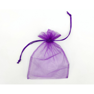 Sacchetto in organza viola con tirante, confezione da 10 pezzi