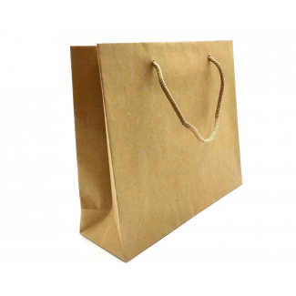 Shopper kraft avana "Elegant natural chic"  con maniglia in cordone cotone