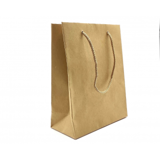 Shopper kraft avana "Elegant natural chic"  con maniglia in cordone cotone