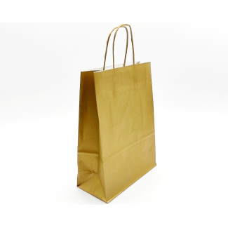 Shopper oro metal in carta kraft con maniglia ritorta