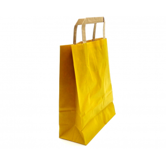 Shopper sealing millerighe giallo con maniglia piatta