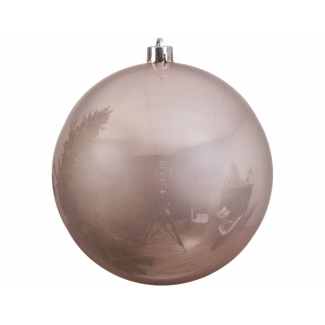 Sfera infrangibile lucida rosa perlato, diametro 14 cm