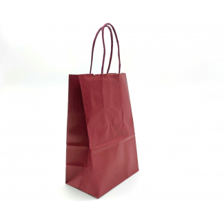 Shopper bordeaux sealing millerighe con maniglia ritorta