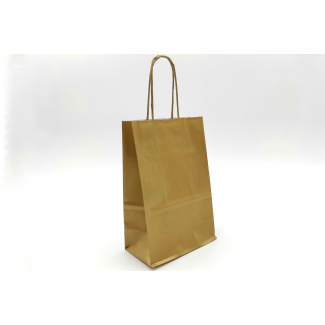 Shopper oro metal in carta kraft con maniglia ritorta