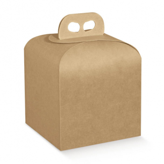 Scatola porta panettone in cartone avana liscio