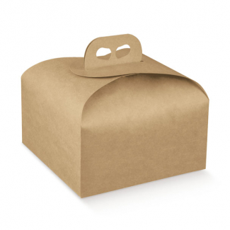 Scatola porta panettone in cartone avana liscio