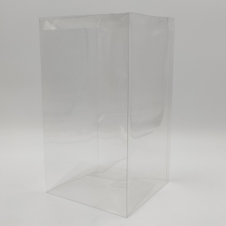 Scatola in plastica trasparente, con base quadrata automontante a incastro, confezioni da 10 pezzi