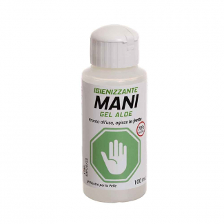 Gel mani igienizzante aloe con base alcoolica 70%, flacone da 100ml