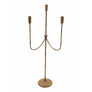 Candelabro in alluminio a 3 posti, altezza 73 cm
