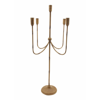 Candelabro in alluminio bianco a 5 posti, altezza 73 cm