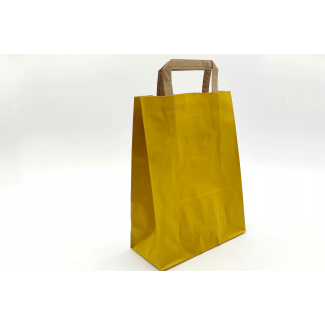 Shopper sealing millerighe giallo con maniglia piatta