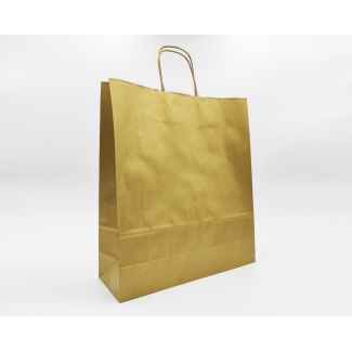 Shopper oro metal in carta kraft con maniglia ritorta