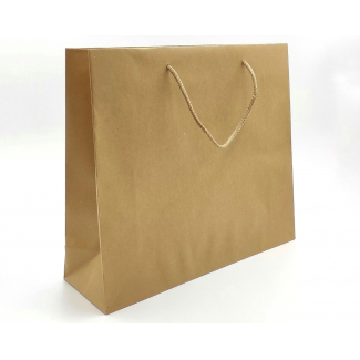 Shopper kraft avana "Elegant natural chic"  con maniglia in cordone cotone
