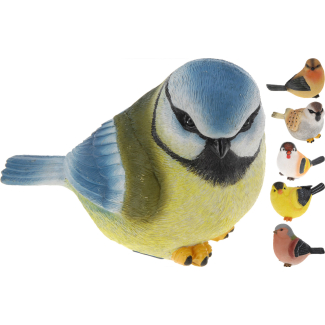 Uccellino in resina, lunghezza 17 cm, modelli assortiti